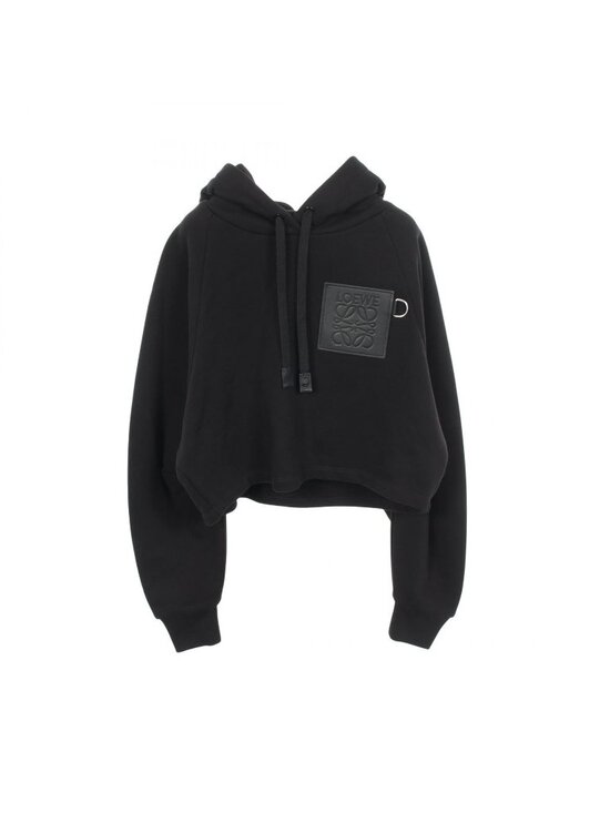Loewe Tops - Loewe Hoodie Anagram Cropped Cotton Leather